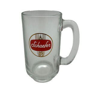 Vintage 12 ounce Schaefer Red Logo Glass Beer Mug